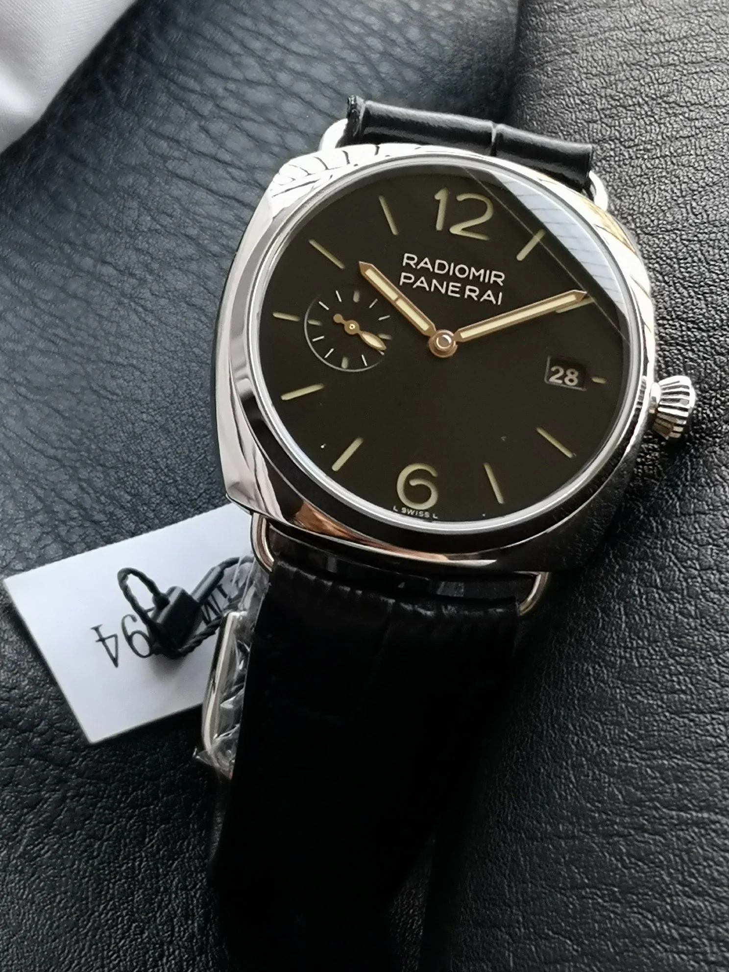 Panerai Steel Black Dial PAM01294 40mm — photographed off the sweep