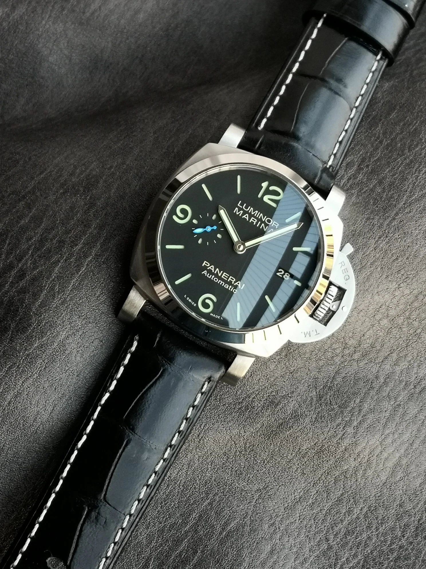 Panerai Steel PAM01312 — photographed off the sweep