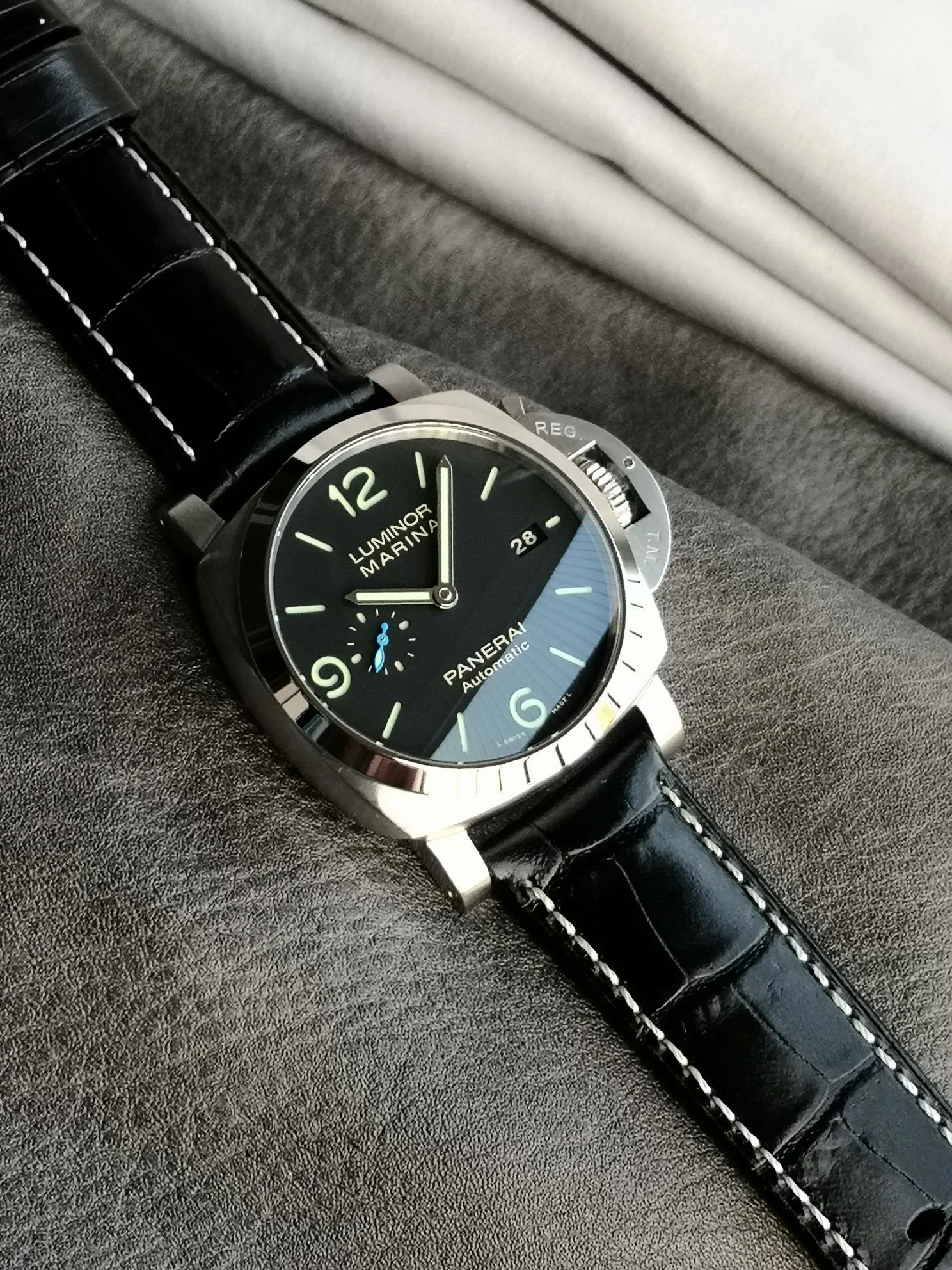 Panerai Steel PAM01312 — photographed off the sweep