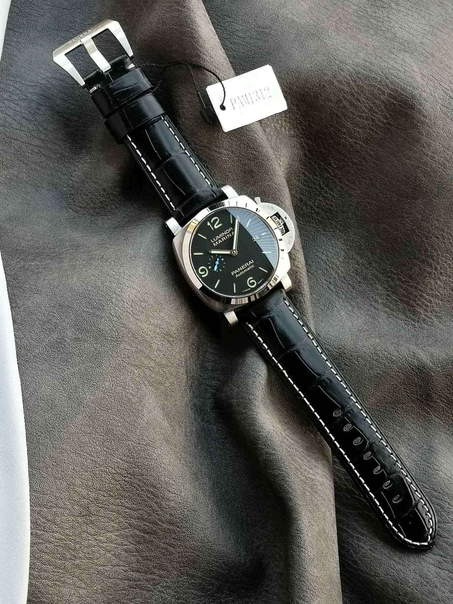 Panerai Steel PAM01312 — photographed off the sweep