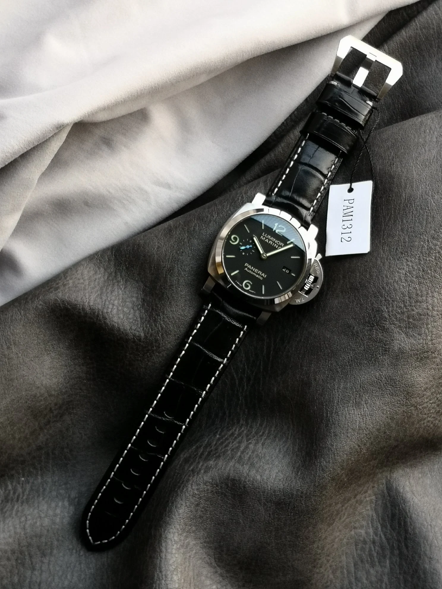 Panerai Steel PAM01312 — photographed off the sweep