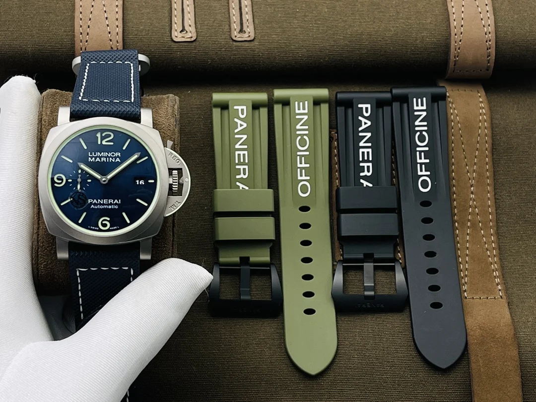 Panerai Titanium Blue Dial PAM01117 44mm — photographed off the sweep