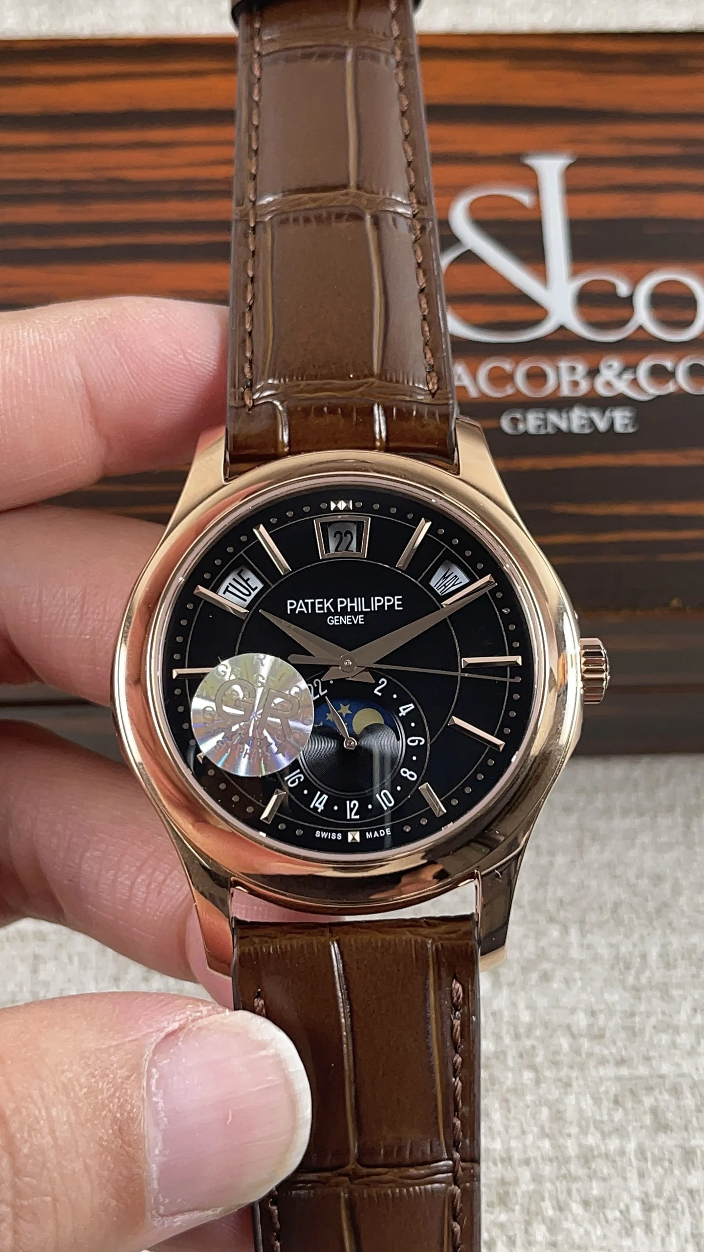 Patek Philippe 5205 — photographed off the sweep
