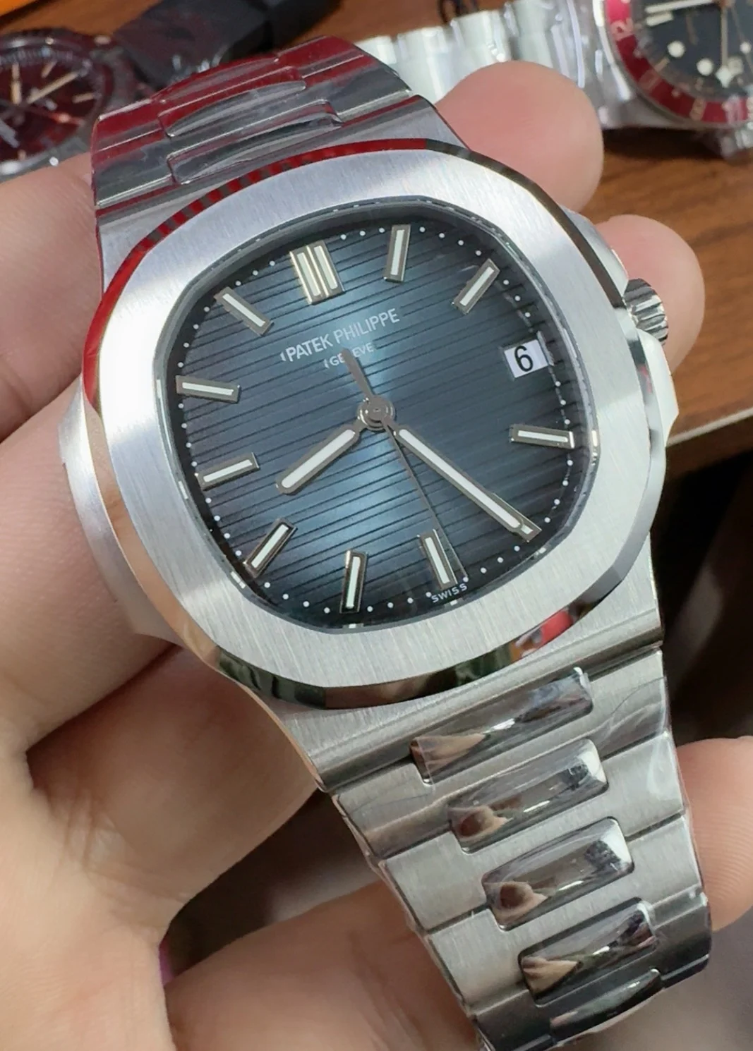 Patek Philippe 5711 — photographed off the sweep