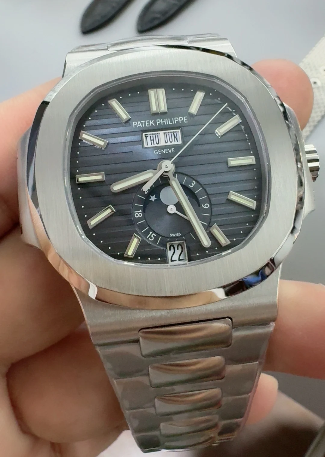 Patek Philippe 5726 — photographed off the sweep