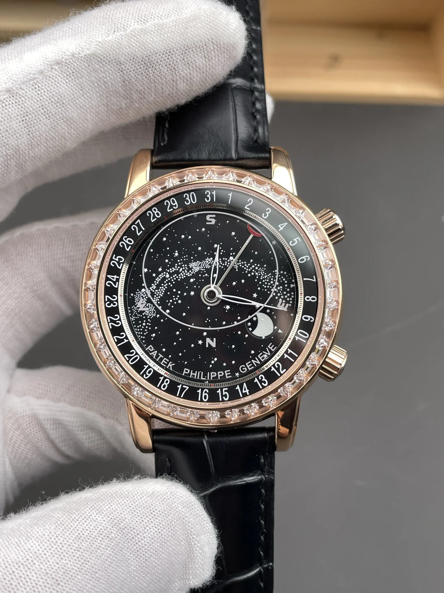 Patek Philippe 6104R — photographed off the sweep