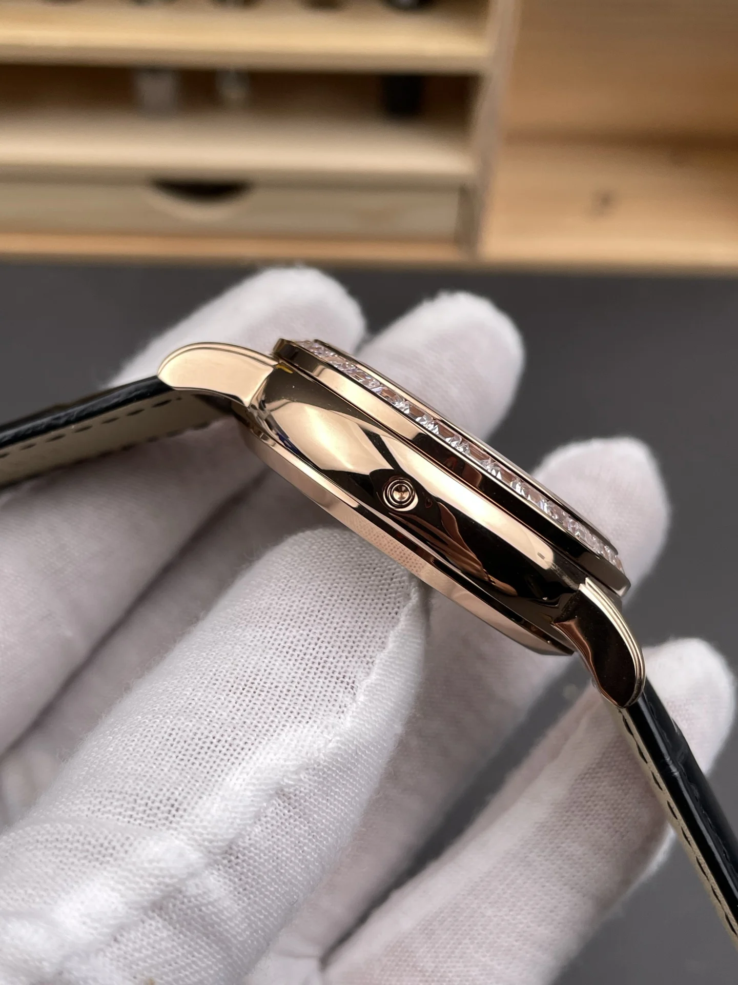 Patek Philippe 6104R — photographed off the sweep