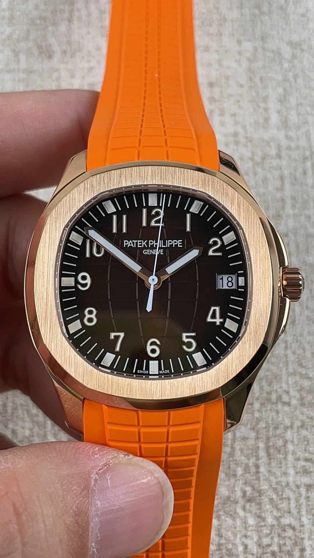 Patek Philippe Aquanaut — photographed off the sweep