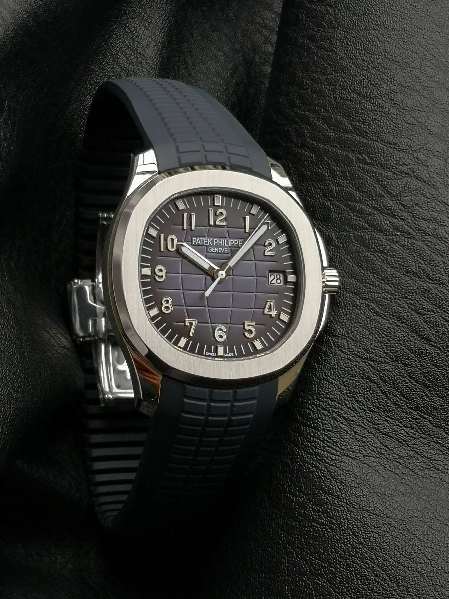 Patek Philippe Aquanaut 5168G 42mm — photographed off the sweep