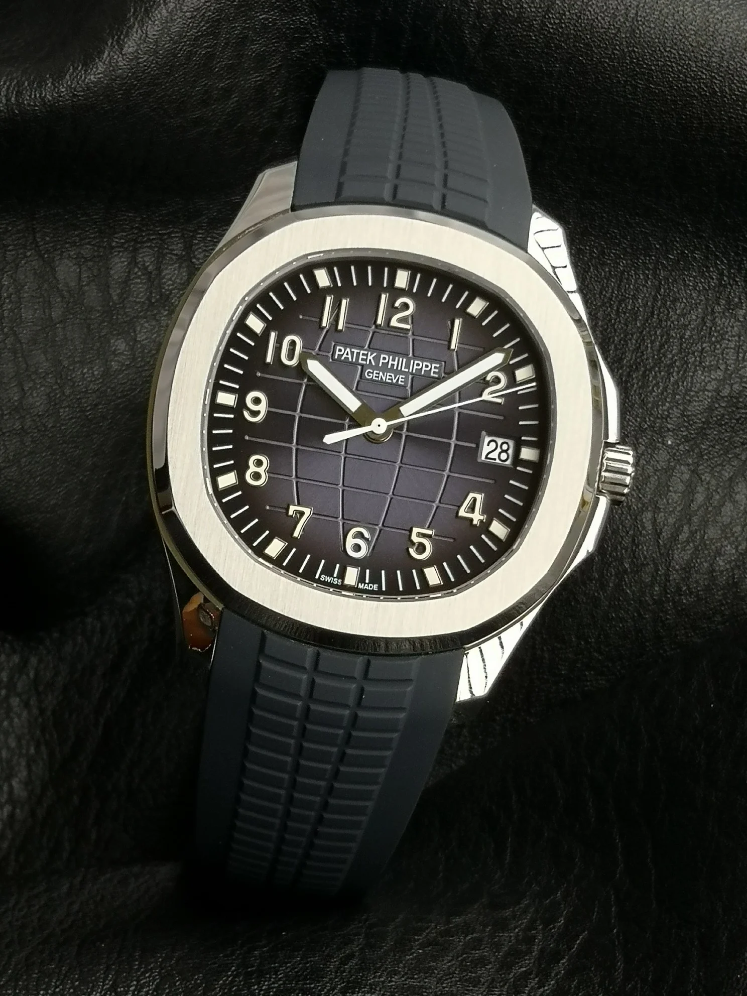 Patek Philippe Aquanaut 5168G 42mm — photographed off the sweep