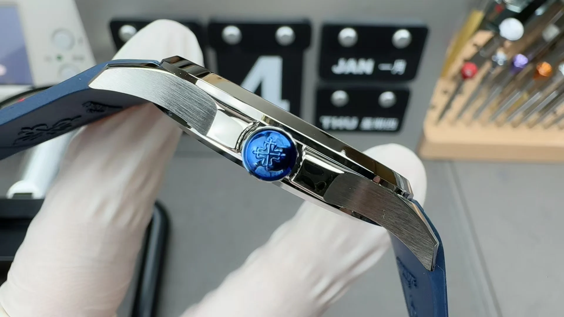 Patek Philippe Aquanaut — photographed off the sweep