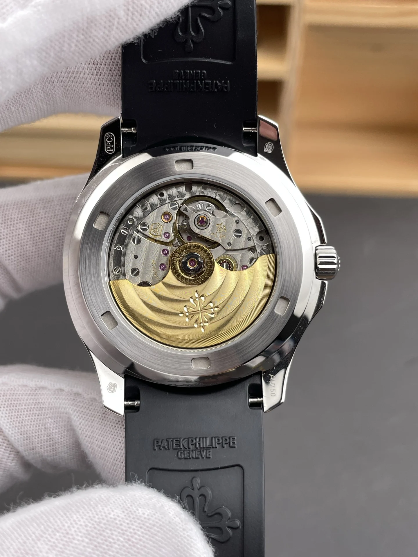 Patek Philippe Aquanaut Black Dial 5261 39.9mm — photographed off the sweep