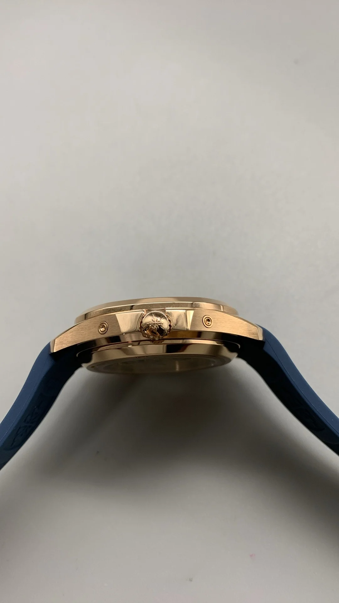 Patek Philippe Aquanaut Moon Phase — photographed off the sweep