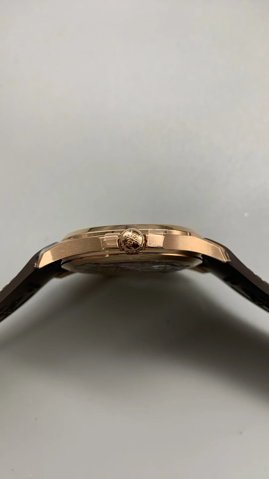 Patek Philippe Aquanaut Rose Gold 5167 — photographed off the sweep