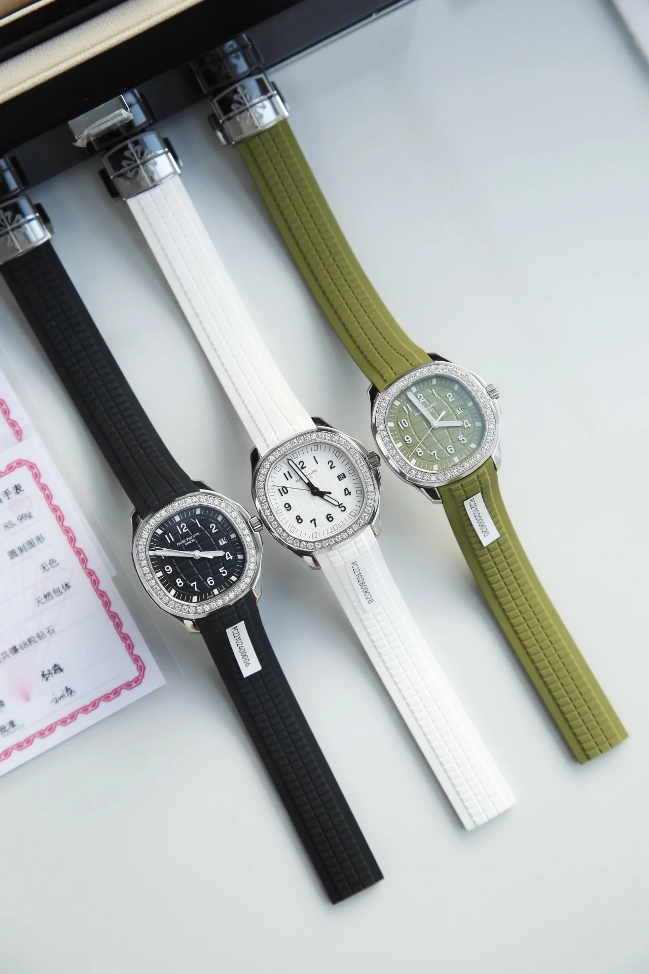 Patek Philippe Aquanaut Steel Diamond-Set 35mm — photographed off the sweep