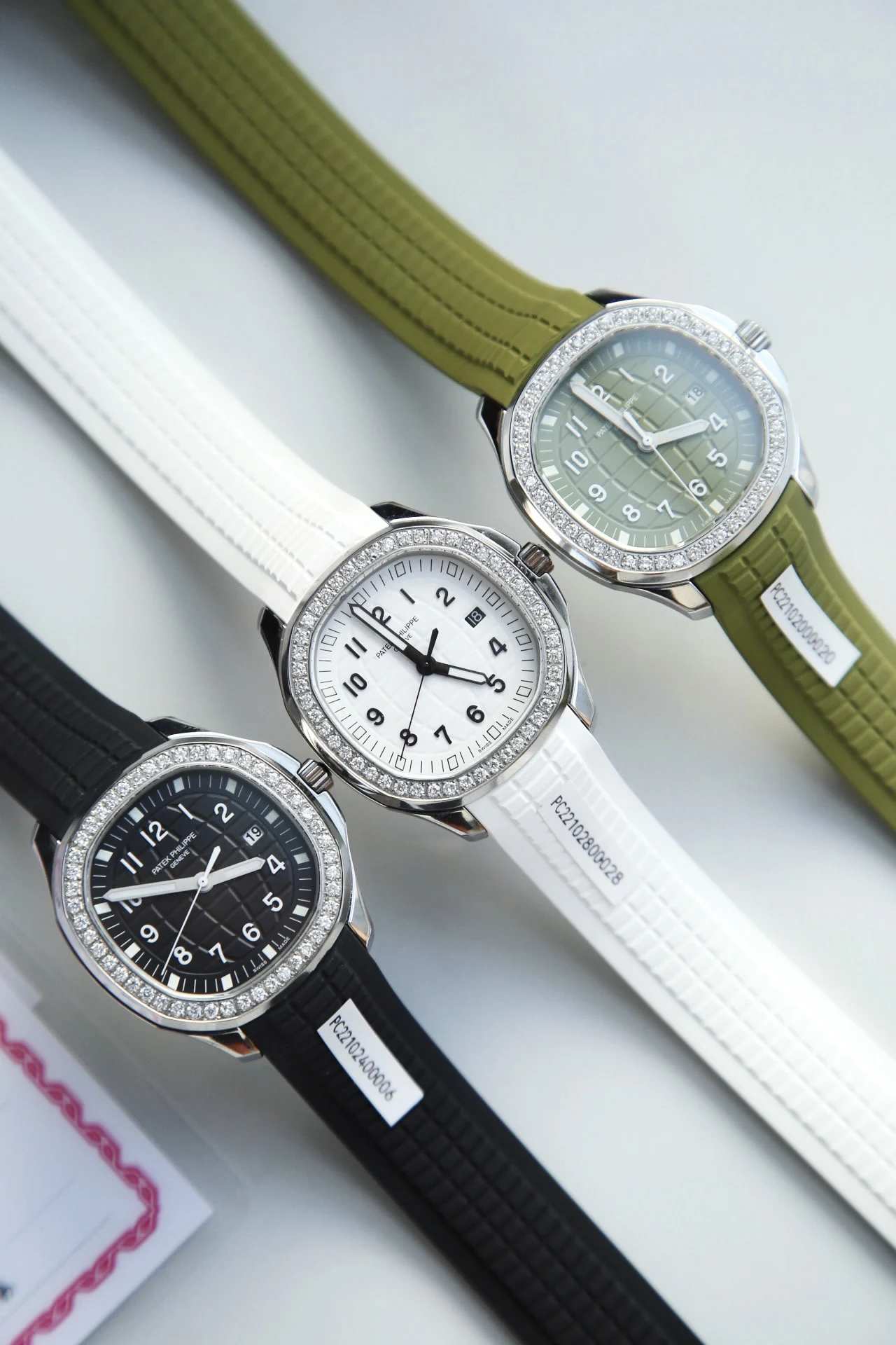 Patek Philippe Aquanaut Steel Diamond-Set 35mm — photographed off the sweep