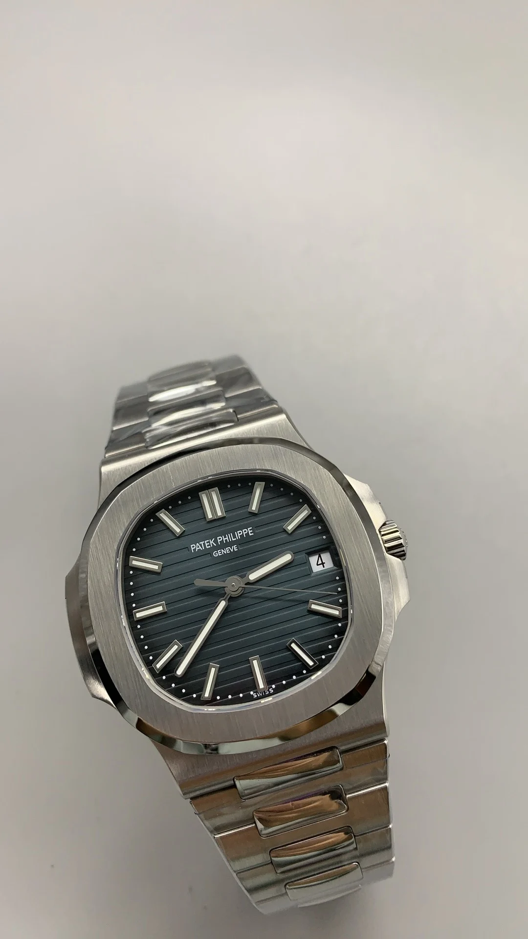 Patek Philippe Blue Dial 5711 — photographed off the sweep