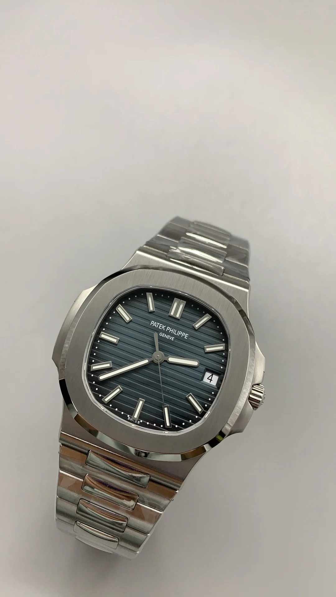Patek Philippe Blue Dial 5711 — photographed off the sweep