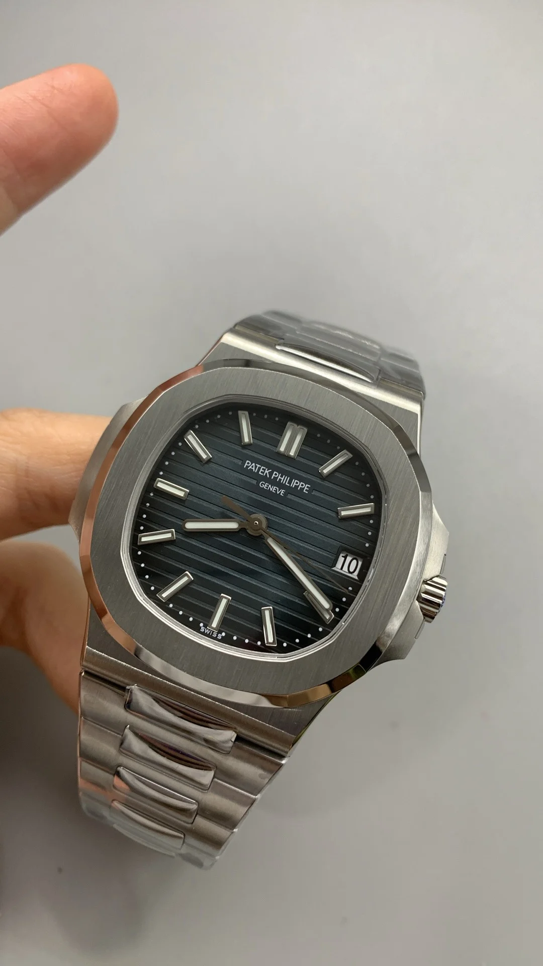 Patek Philippe Blue Dial 5711 — photographed off the sweep