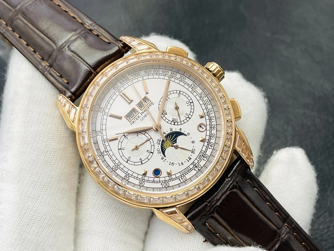 Patek Philippe Calatrava Perpetual Calendar Silver Dial — photographed off the sweep