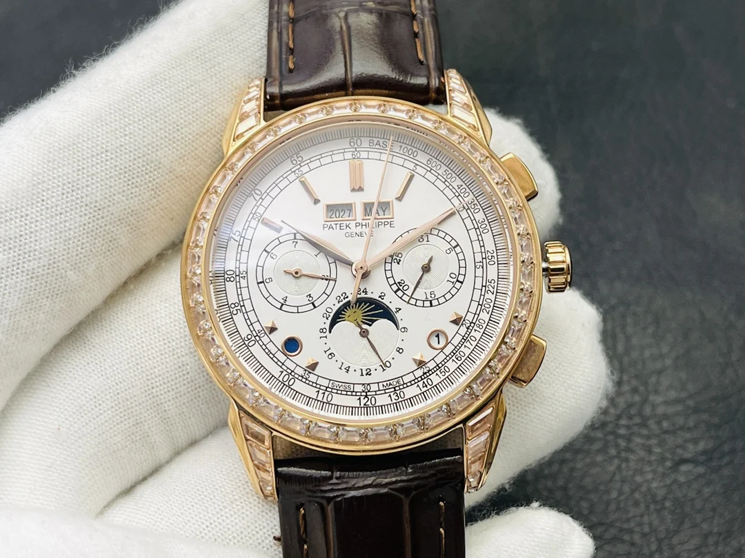 Patek Philippe Calatrava Perpetual Calendar Silver Dial — photographed off the sweep