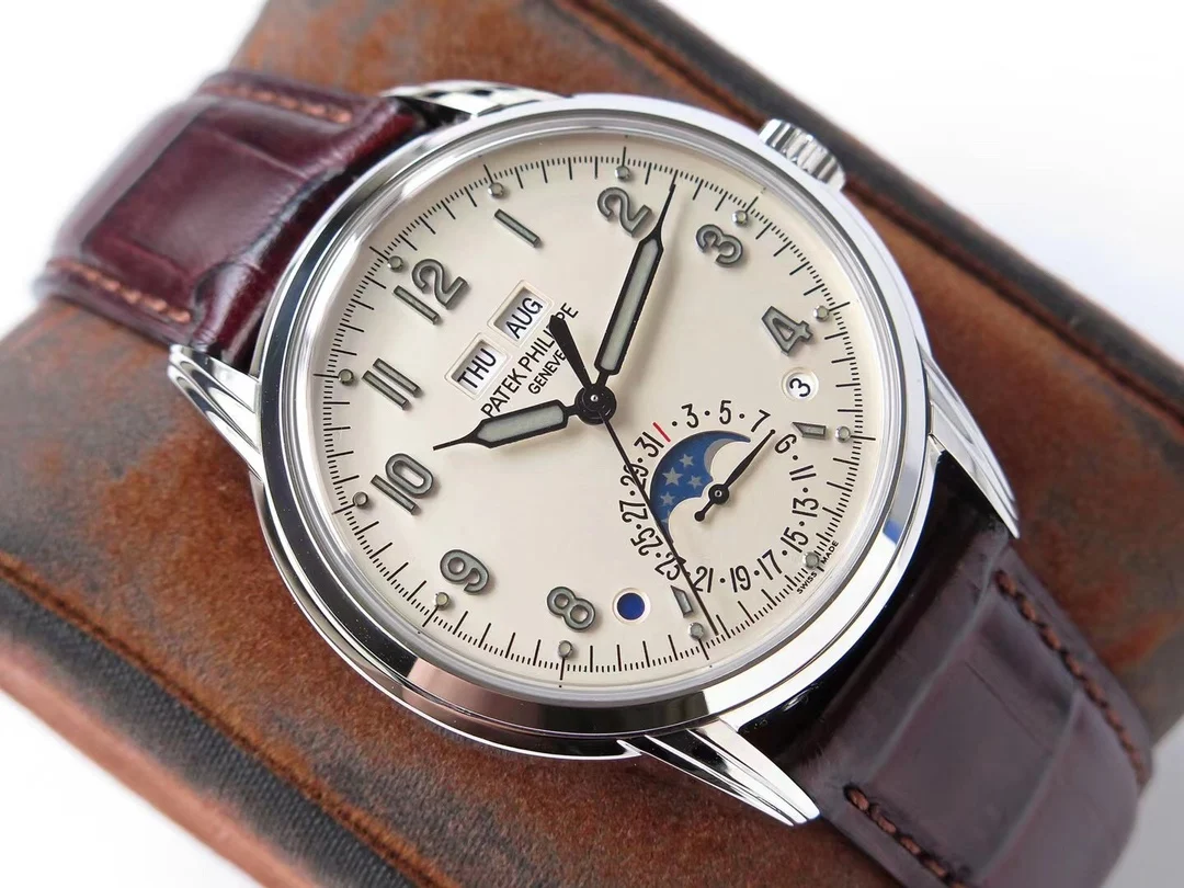 Patek Philippe Chocolate Steel Brown Dial 40mm — photographed off the sweep