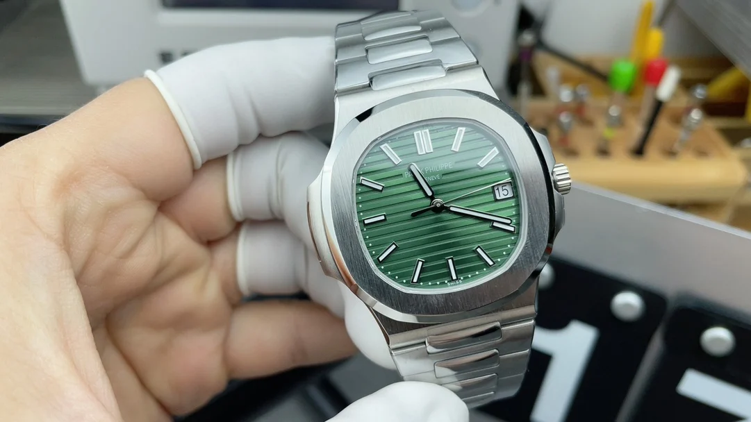 Patek Philippe Green Dial 5711 — photographed off the sweep