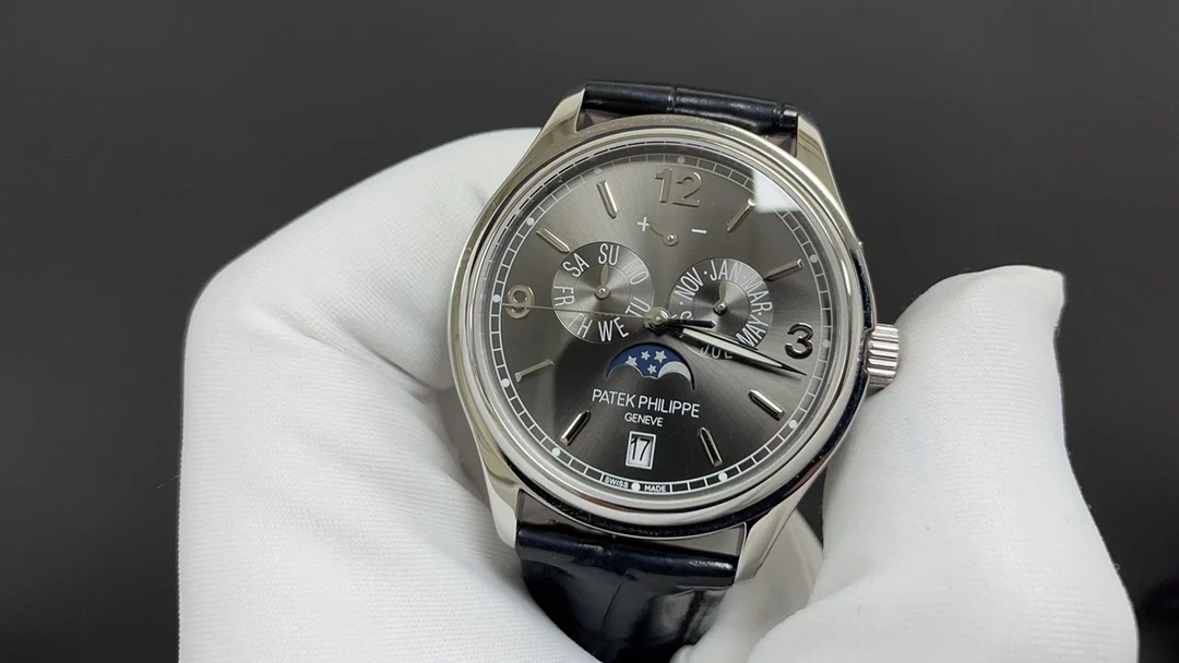 Patek Philippe Moon Phase 5146R 39mm — photographed off the sweep