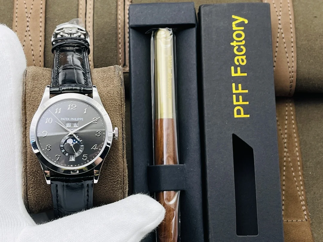 Patek Philippe Moon Phase 5205G — photographed off the sweep