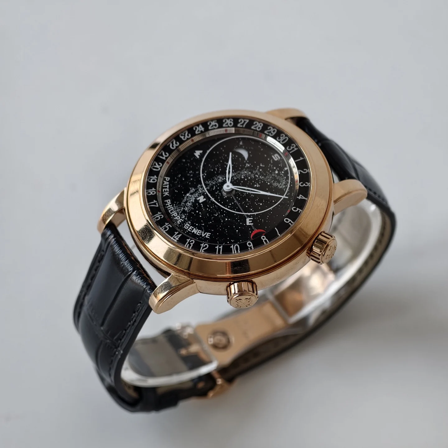 Patek Philippe Moon Phase 6102 β photographed off the sweep