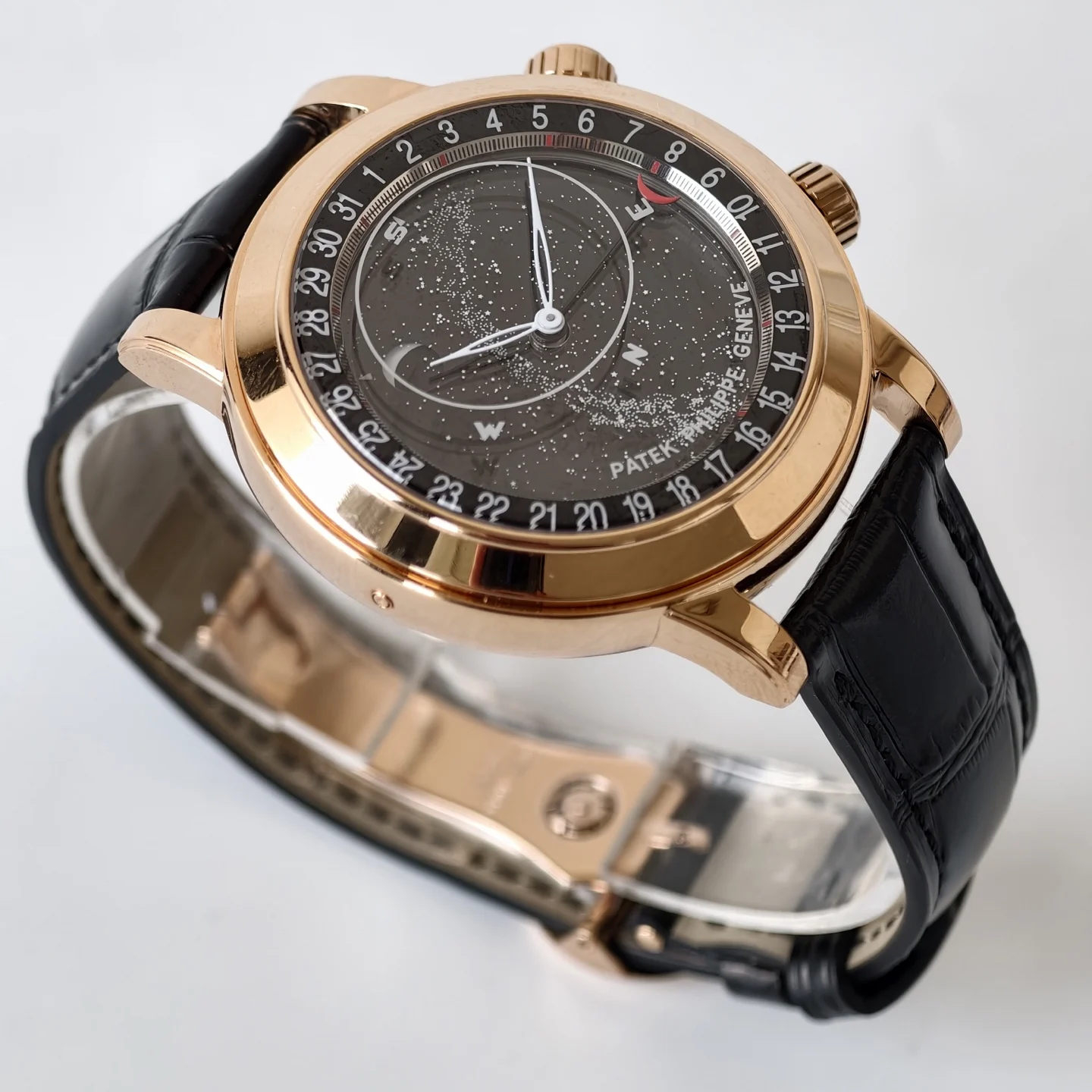 Patek Philippe Moon Phase 6102 β photographed off the sweep