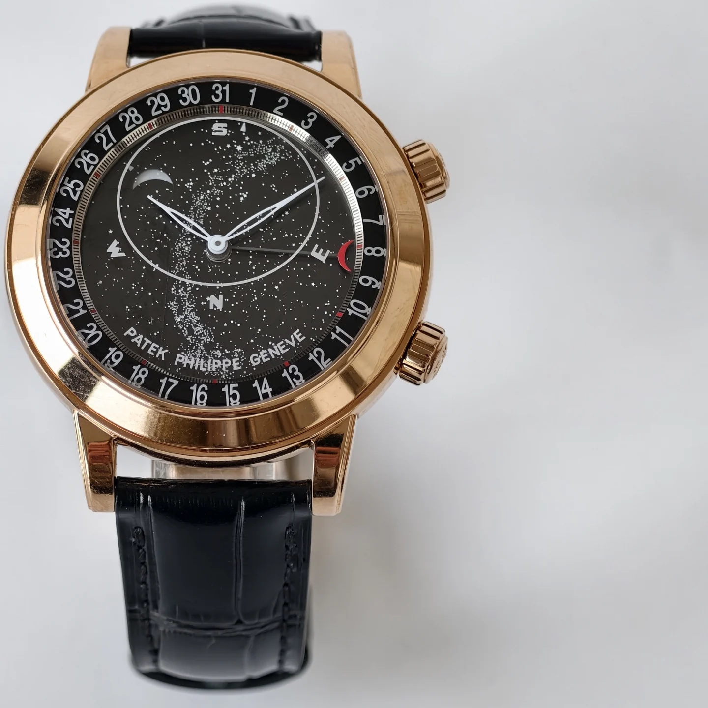 Patek Philippe Moon Phase 6102 β photographed off the sweep