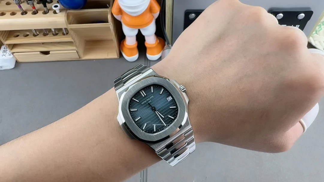 Patek Philippe Nautilus 5711 — photographed off the sweep