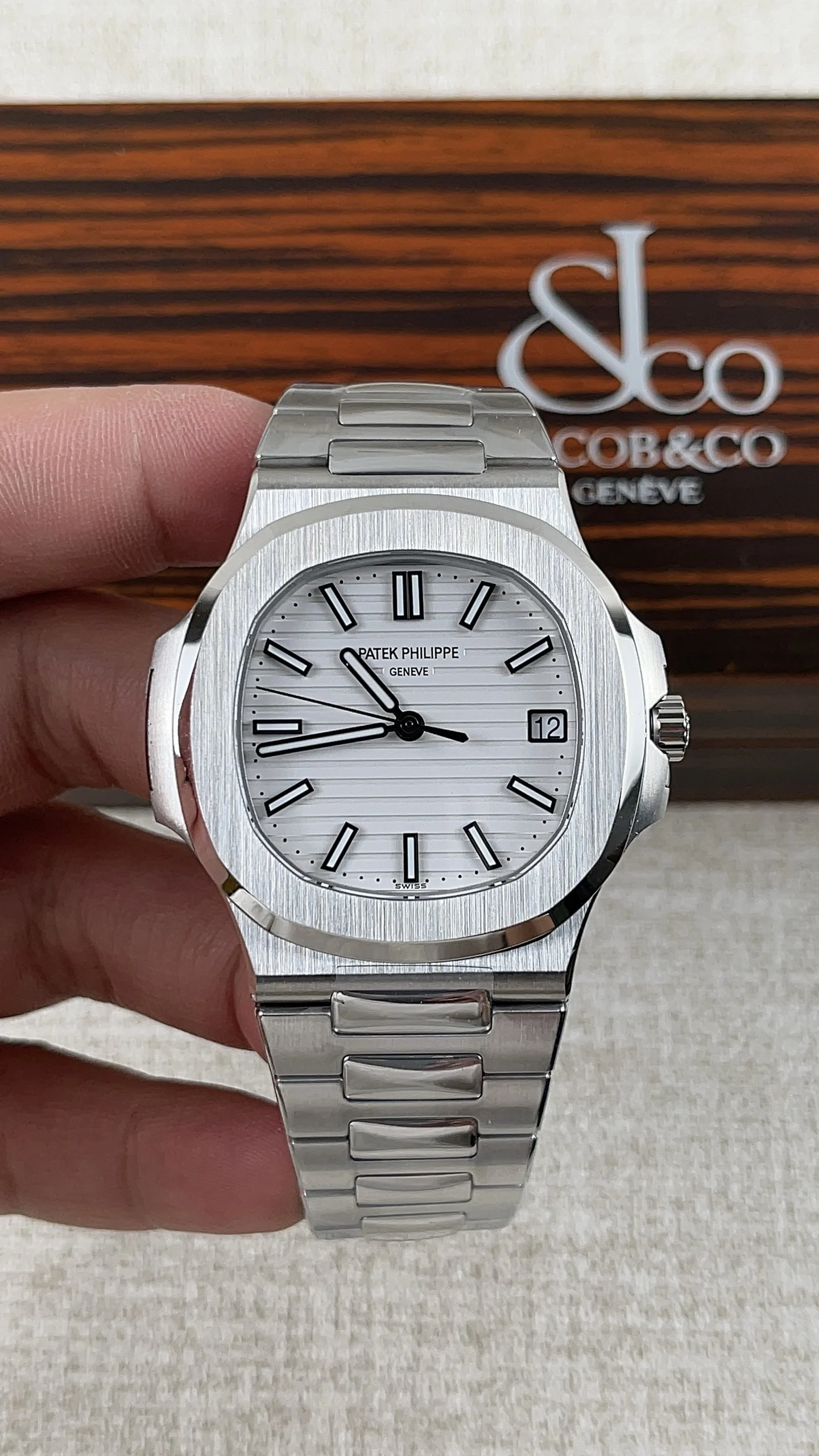 Patek Philippe Nautilus 5711 — photographed off the sweep