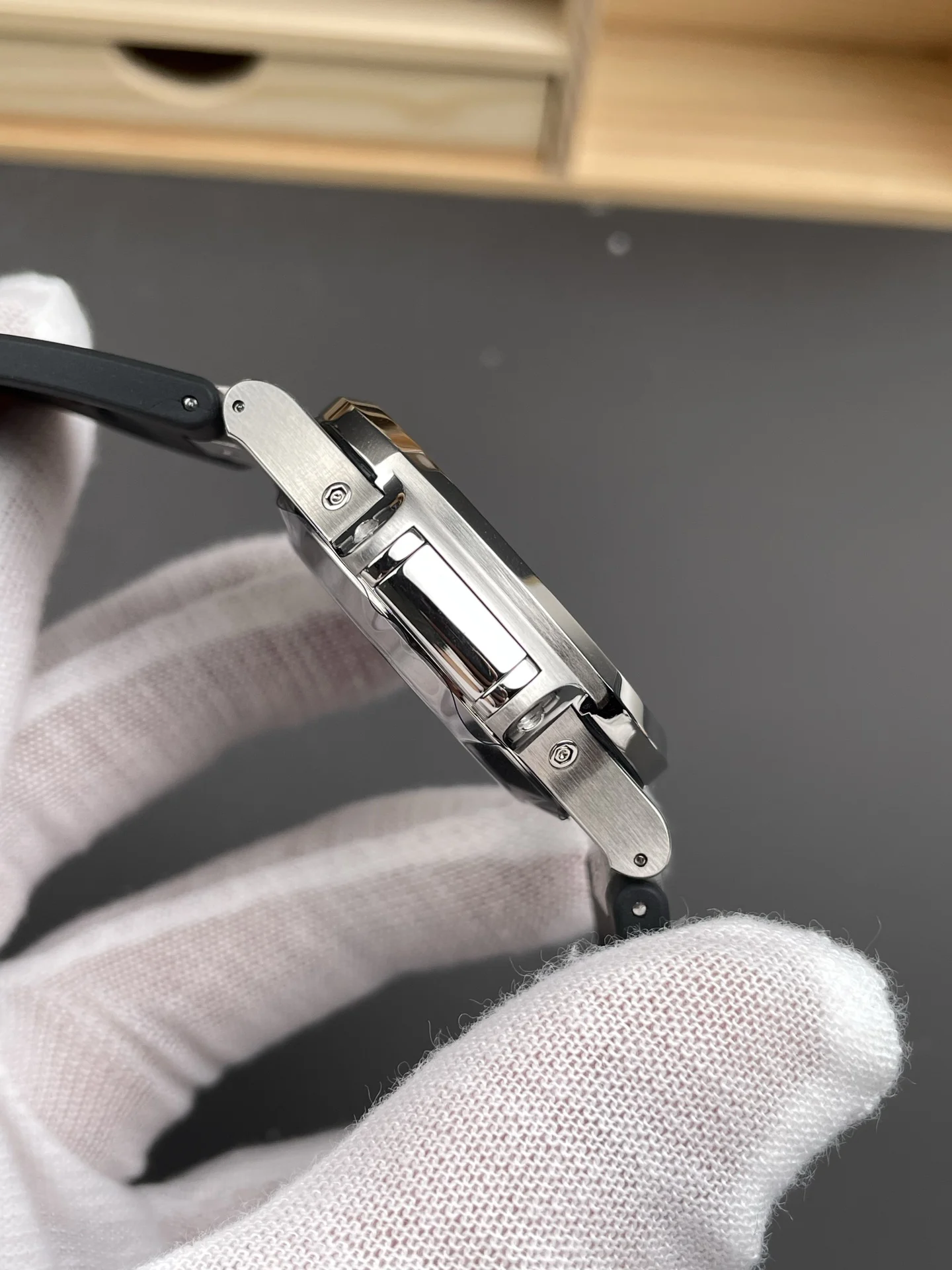 Patek Philippe Nautilus 5726 — photographed off the sweep