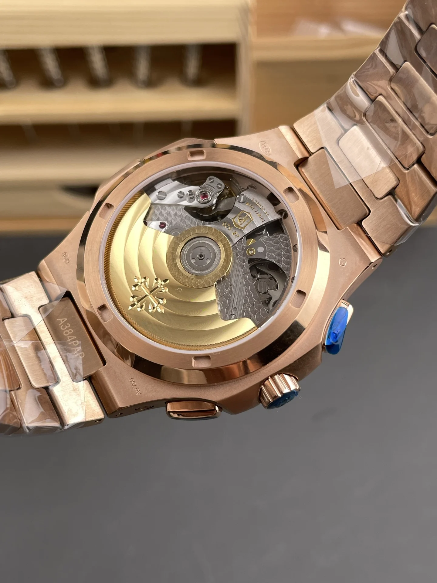 Patek Philippe Nautilus 5990 — photographed off the sweep