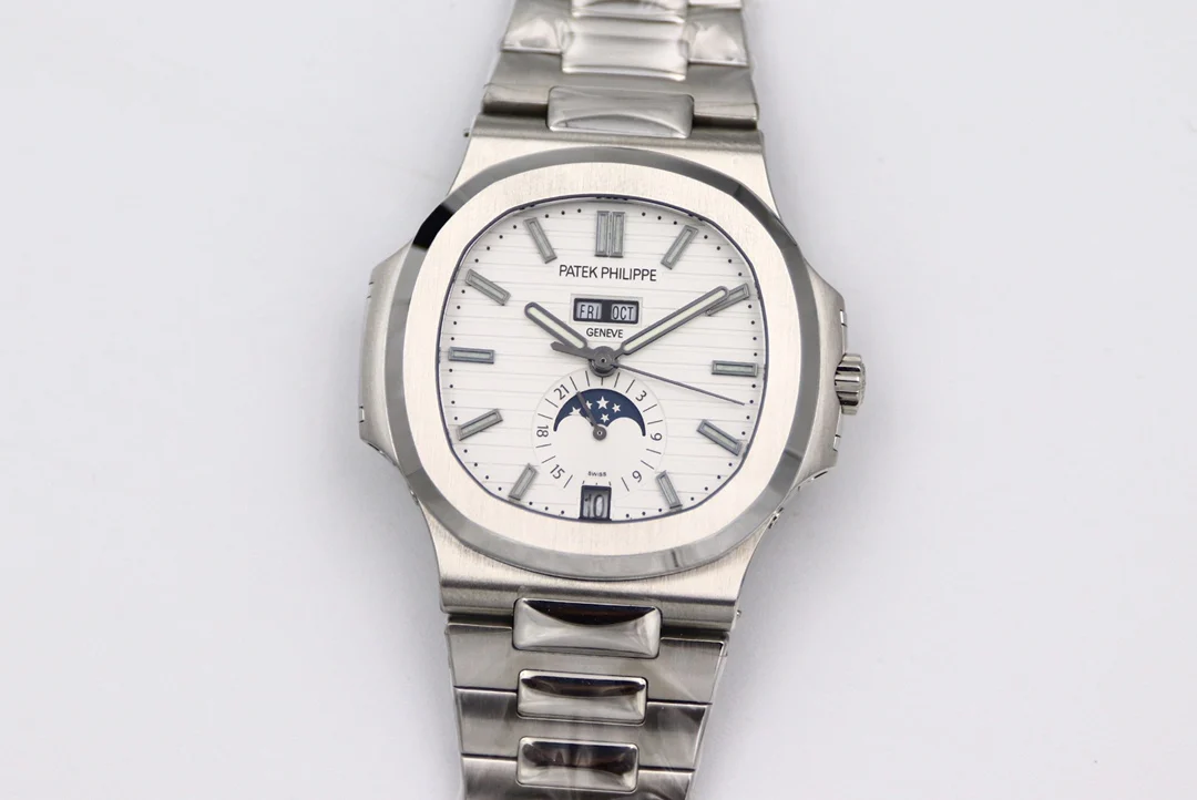 Patek Philippe Nautilus Annual Calendar 5726 — photographed off the sweep