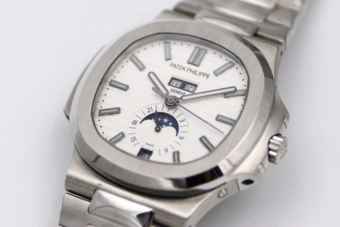 Patek Philippe Nautilus Annual Calendar 5726 — photographed off the sweep