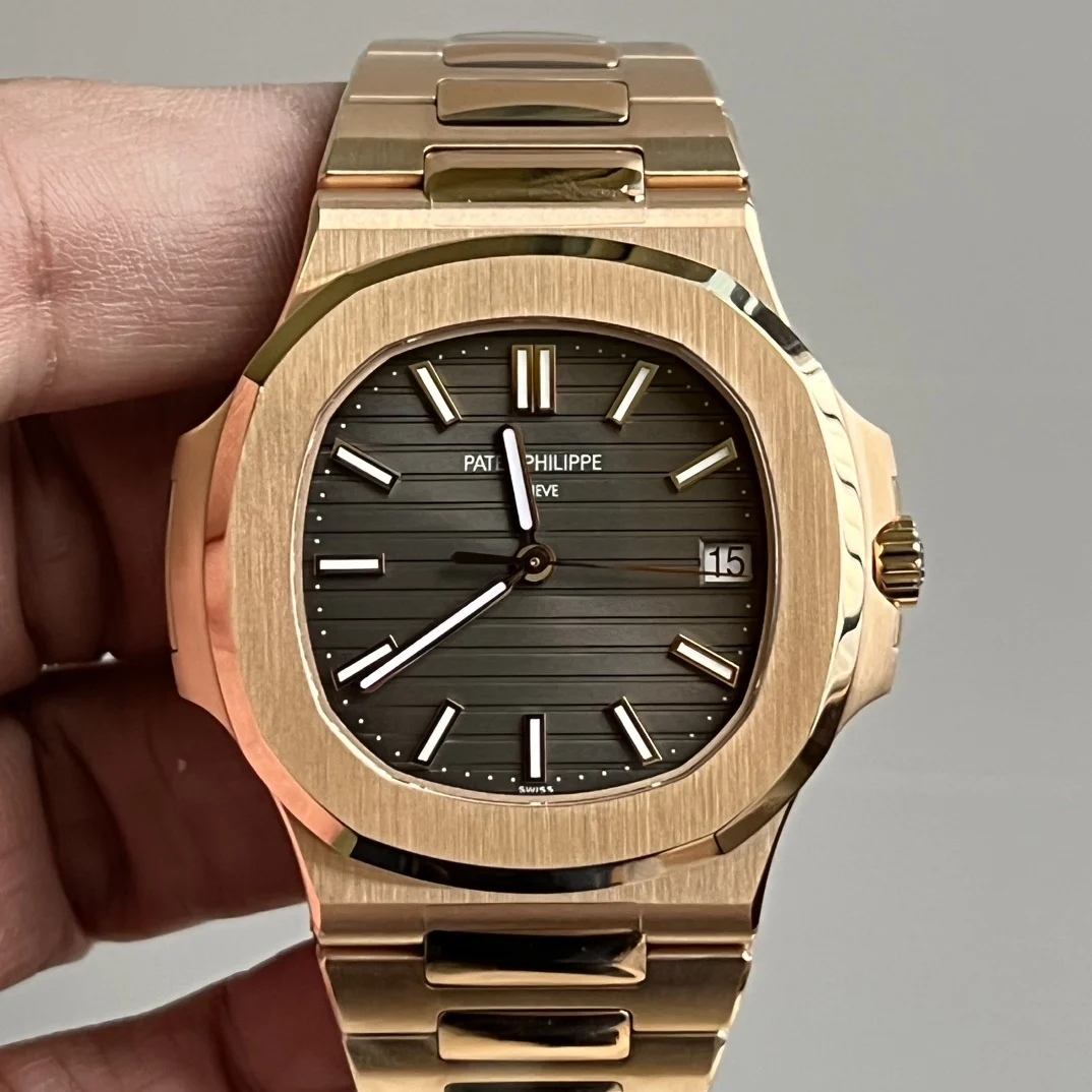 Patek Philippe Nautilus Blue Dial 5711 — photographed off the sweep