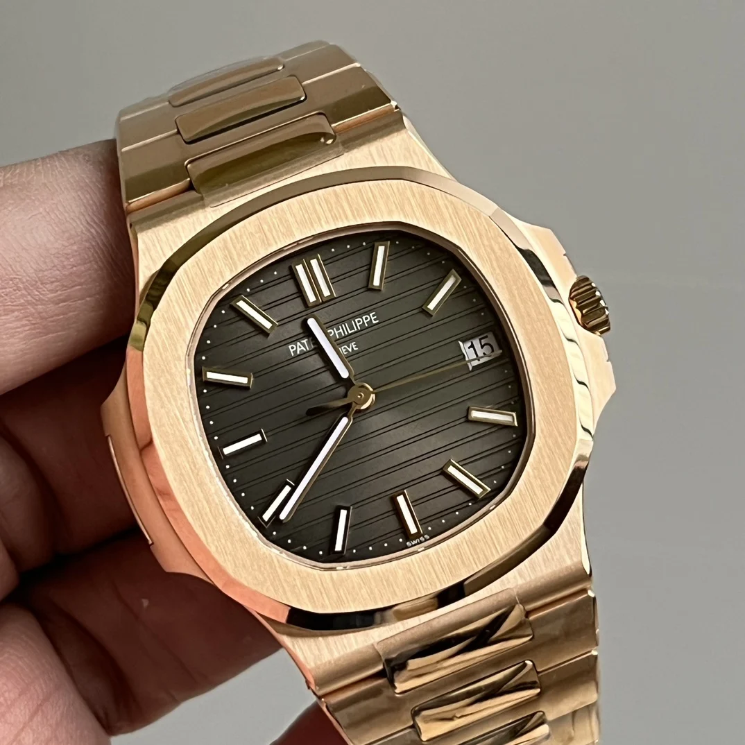 Patek Philippe Nautilus Blue Dial 5711 — photographed off the sweep