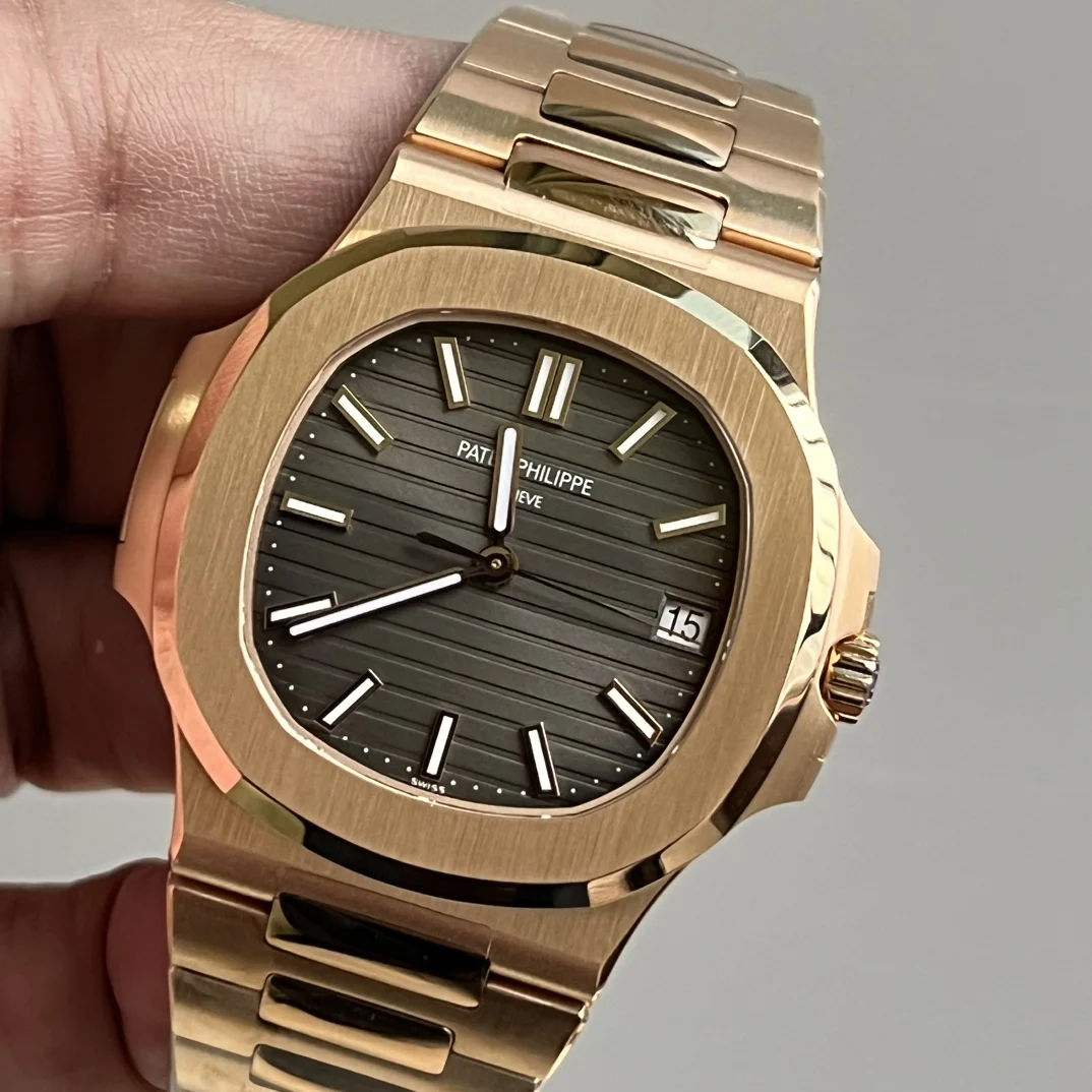 Patek Philippe Nautilus Blue Dial 5711 — photographed off the sweep