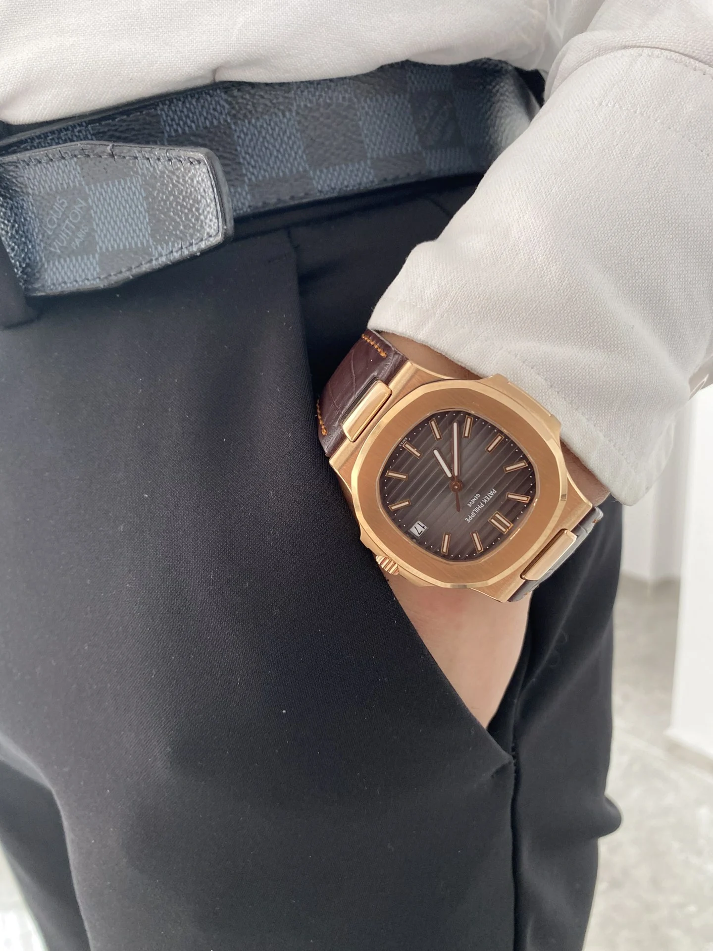 Patek Philippe Nautilus Blue Dial 5711 β photographed off the sweep