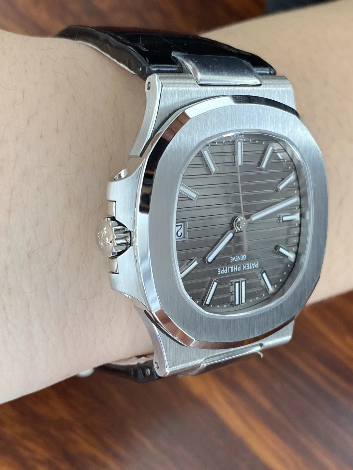 Patek Philippe Nautilus Blue Dial 5711 β photographed off the sweep