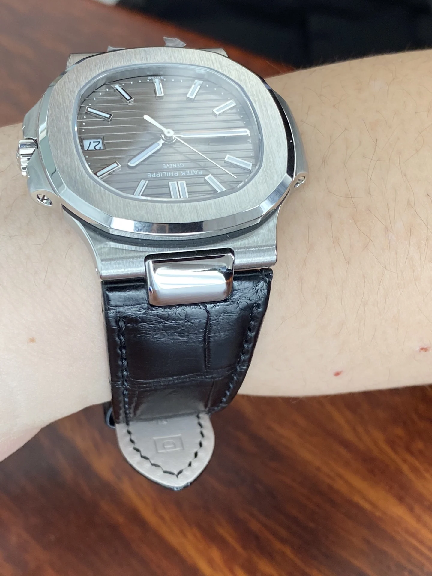 Patek Philippe Nautilus Blue Dial 5711 β photographed off the sweep