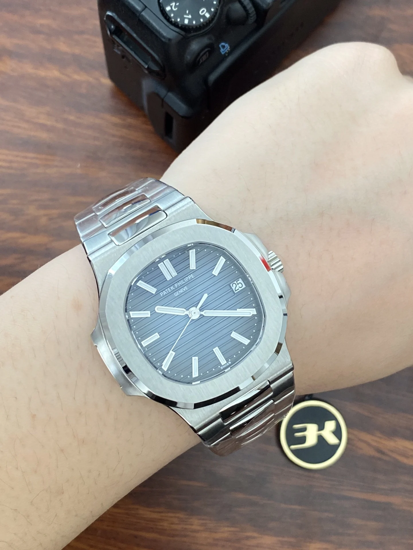 Patek Philippe Nautilus Blue Dial 5711 β photographed off the sweep