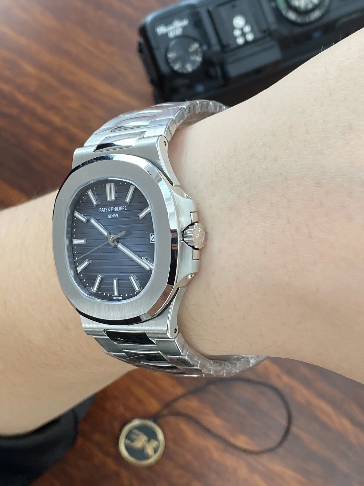 Patek Philippe Nautilus Blue Dial 5711 β photographed off the sweep