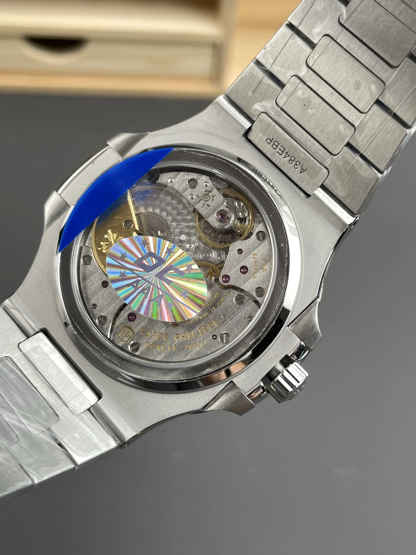 Patek Philippe Nautilus Blue Dial 5712 40mm — photographed off the sweep