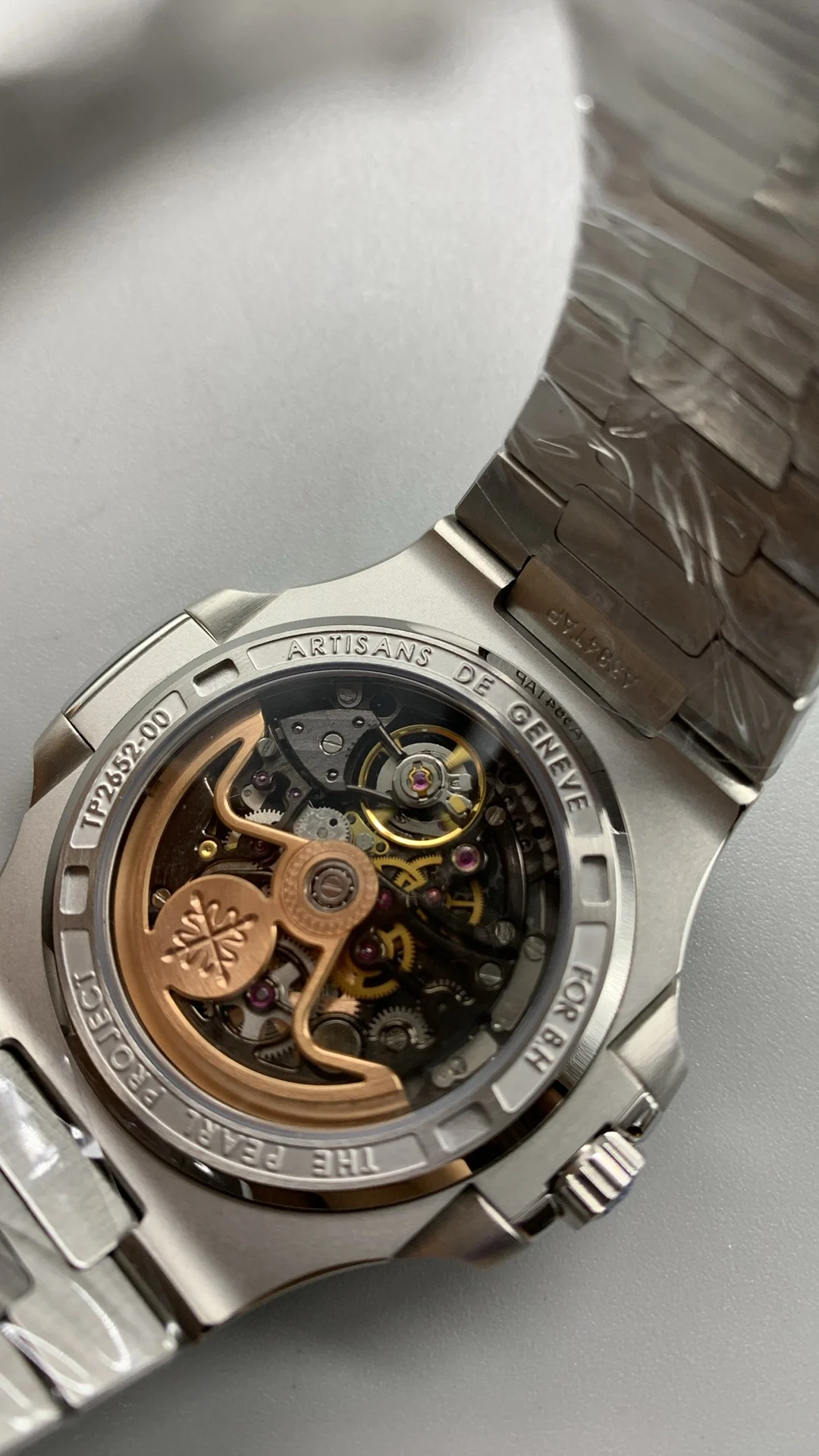 Patek Philippe Nautilus Carbon — photographed off the sweep