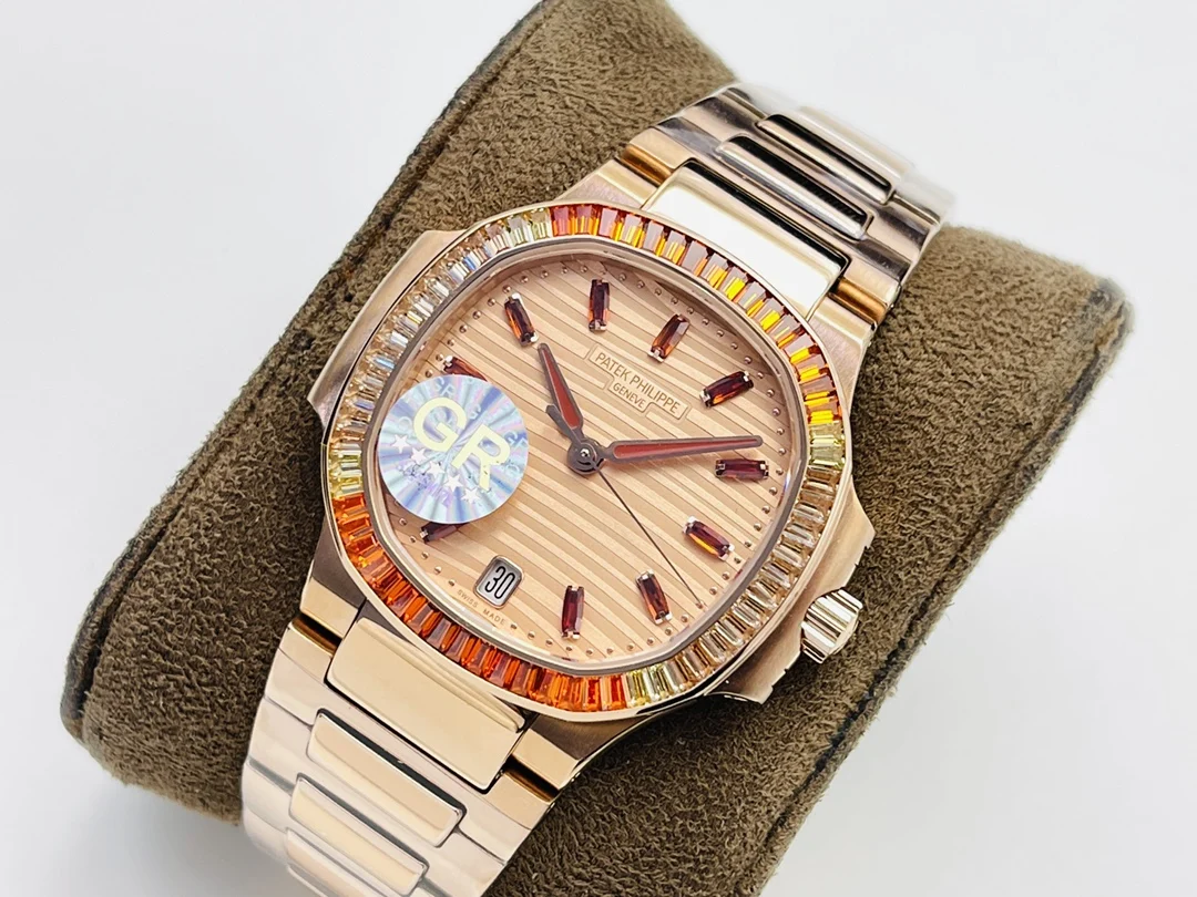 Patek Philippe Nautilus Champagne — photographed off the sweep