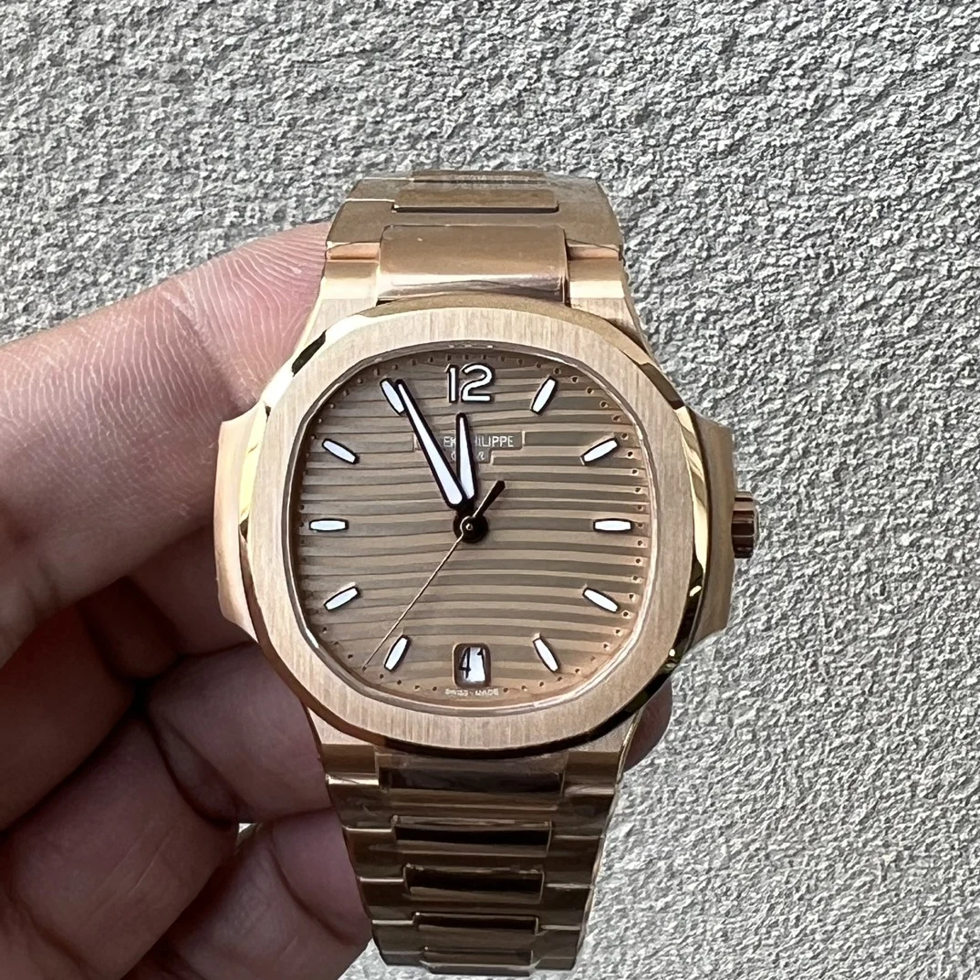 Patek Philippe Nautilus Diamond-Set 27.0mm — photographed off the sweep